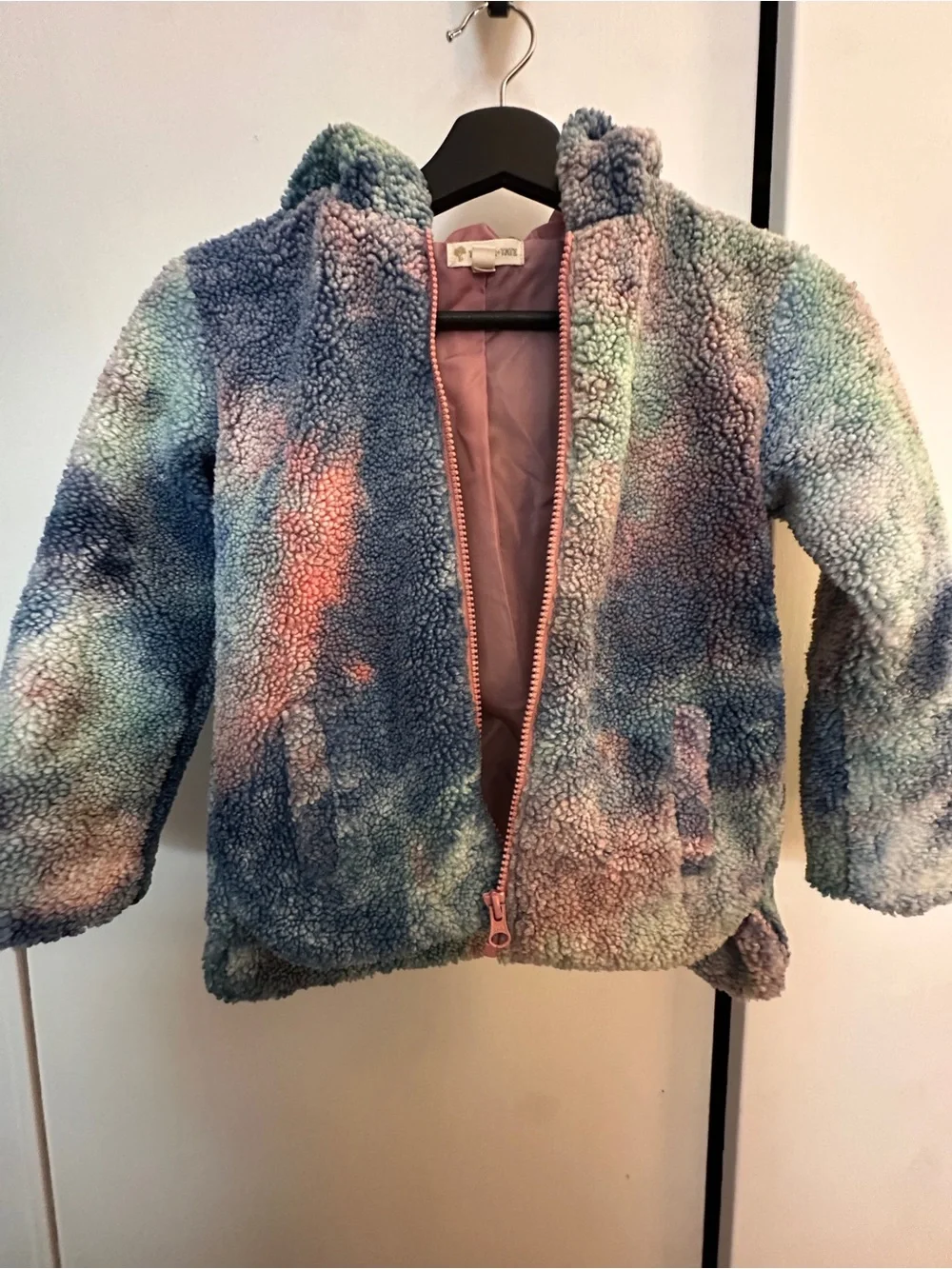 Tucker + Tate Multicolor Sherpa Jacket with Pink Zip